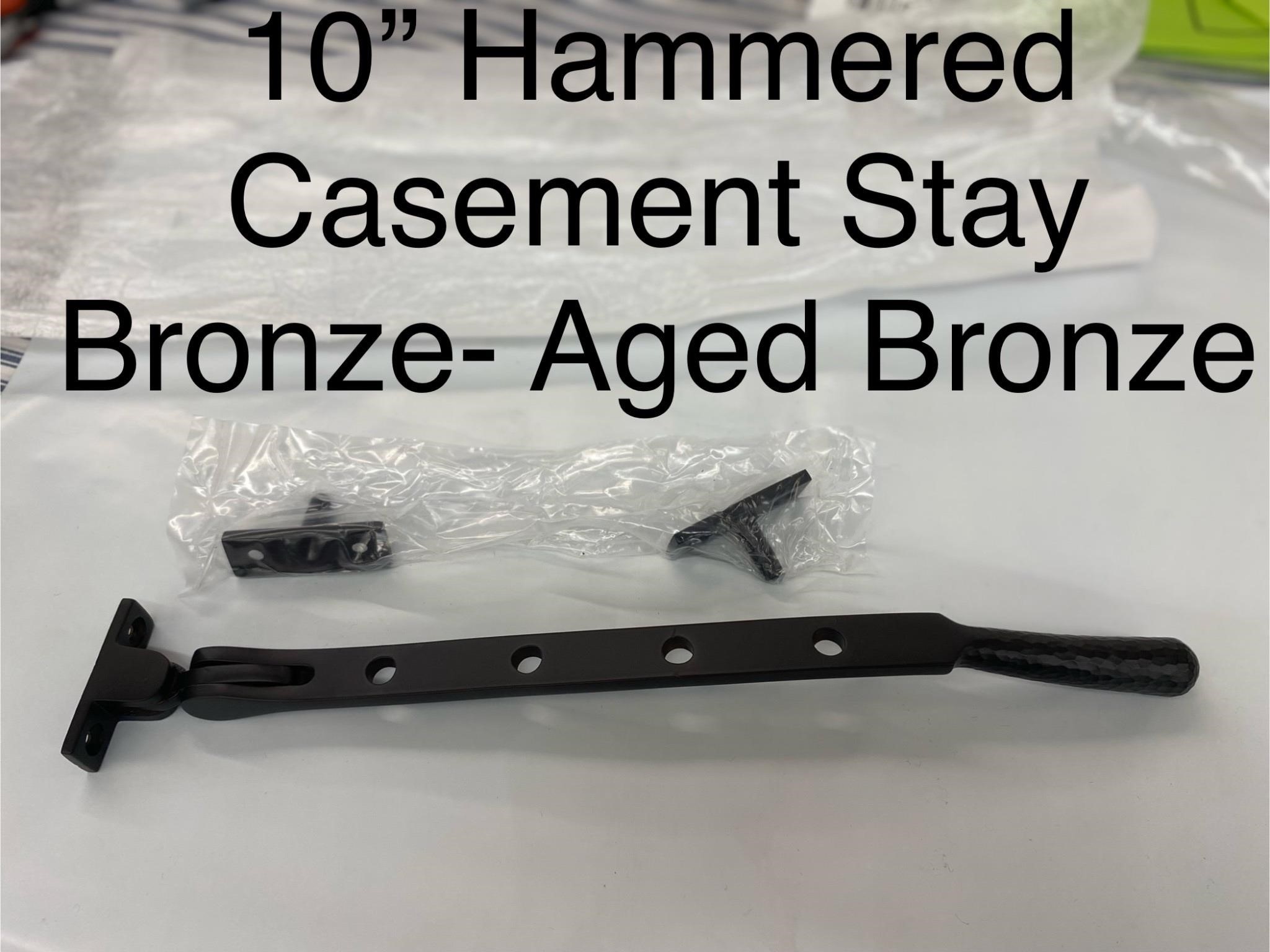 Lot of 4 10” Hammered Casement Stay- Aged Bronze