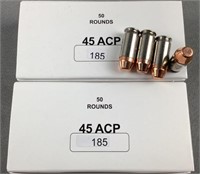 (100) Rnds Reloaded 45 ACP Ammo