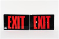 2 PLASTIC EXIT SIGNS