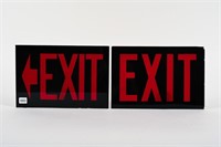 2 PLASTIC EXIT SIGNS