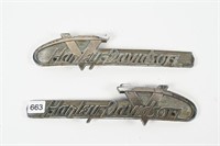 PAIR OF HARLEY-DAVIDSON MOTORCYCLE BADGES