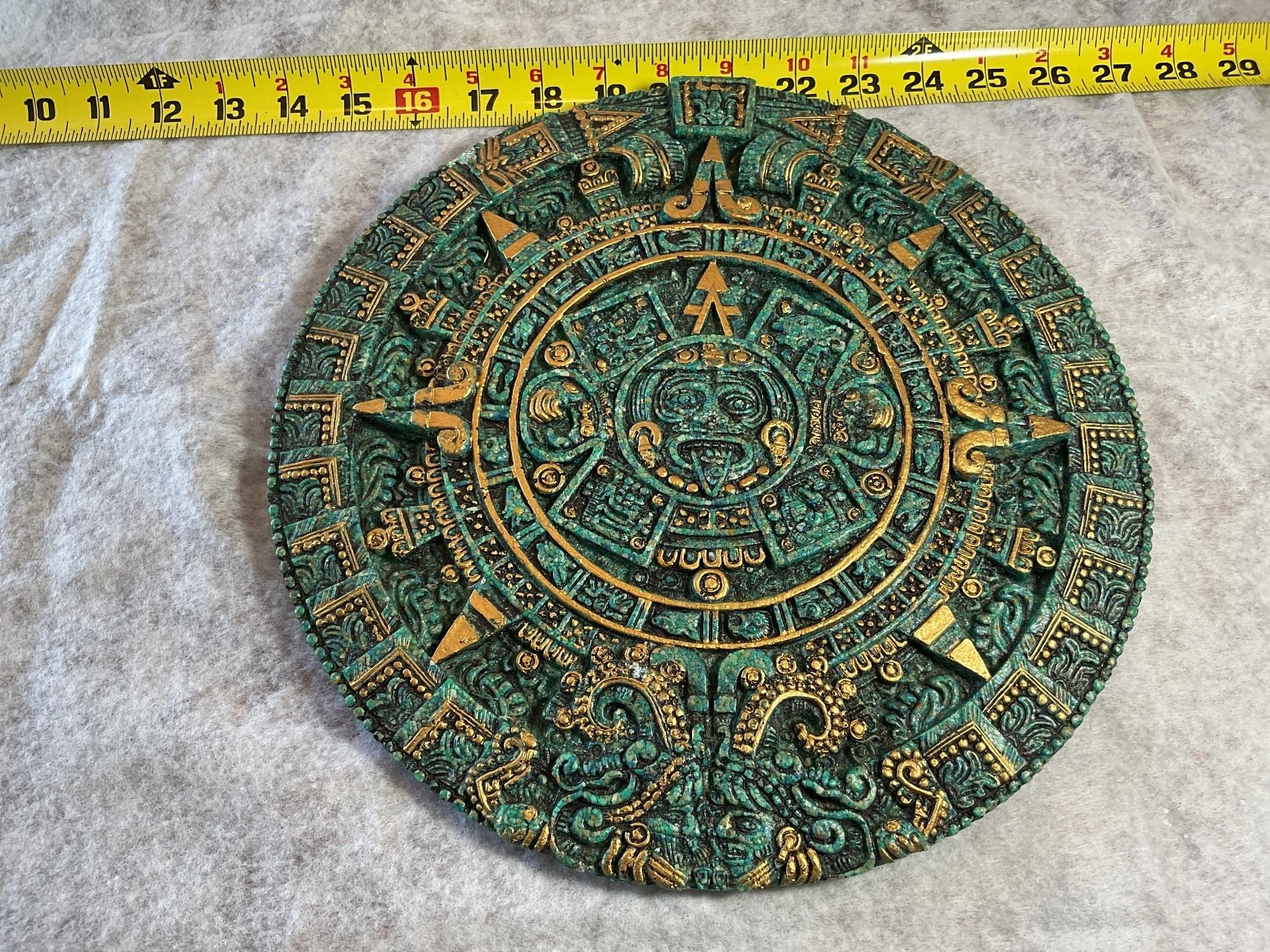 Vintage Aztec Sun Stone Mayan Calendar