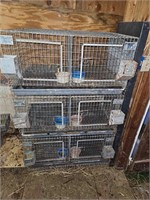 6 hole rabbit cage with trays Waters/feeders