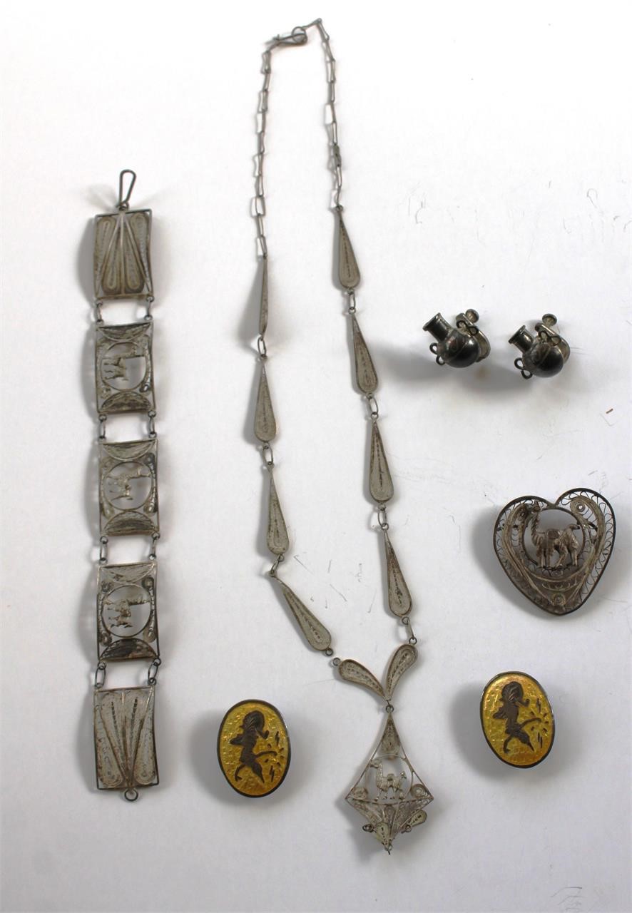 Sterling Silver Earrings Necklace & Bracelet