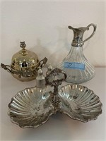 Serving ware -  Lead Glass and Silverplate