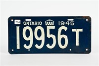 1945 ONTARIO LICENSE PLATE