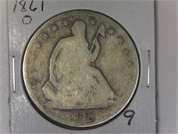 1861 Liberty Seated Half Dollar