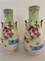 Vintage Pair of Hand painted Vases