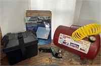 BATTERY BOX, AIR TANK, TRICKLE CHARGER, HITCH