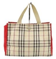 Burberry Tan & Red Nova Check Handbag
