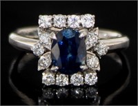 Platinum 1.55 ct Natural Sapphire & Diamond Ring