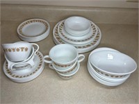 45 PIECES OF CORELLE AND PYREX BUTTERFLY GOLD