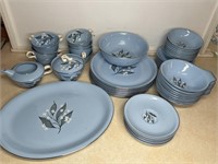 50 PIECES OF HOMER LAUGHLIN SKYTONE BLUE DISHES