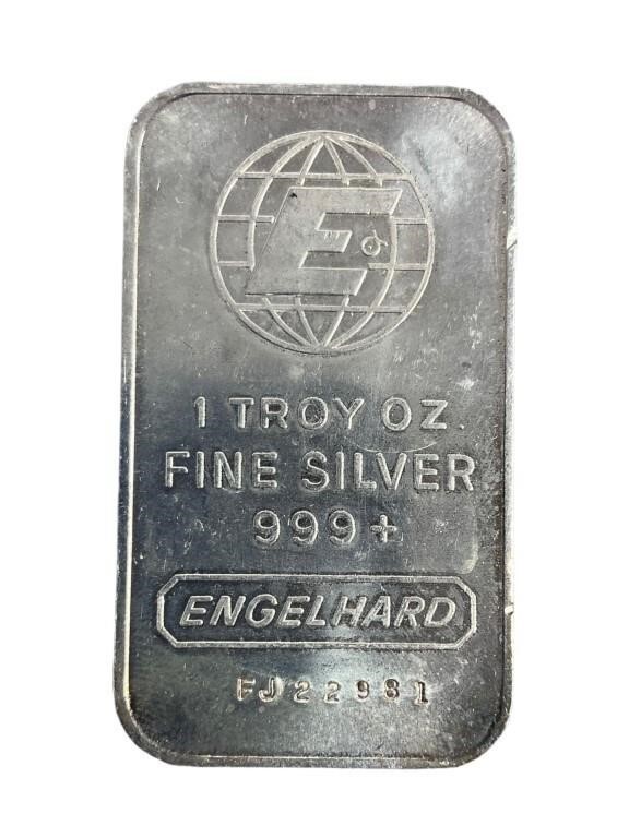 Engelhard 1 Troy Oz .999 Silver Bar