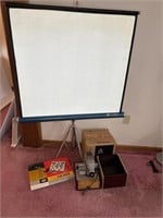 TOWER SLIDE PROJECTOR AND SCREEN
