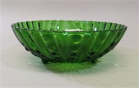 Anchor Hocking Emerald Green Glass Footed Bowl