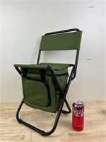 Portable folding chair with storage space