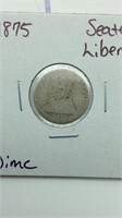 1875 Seated Liberty Dime