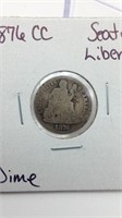 1877 CC  Seated Liberty Dime