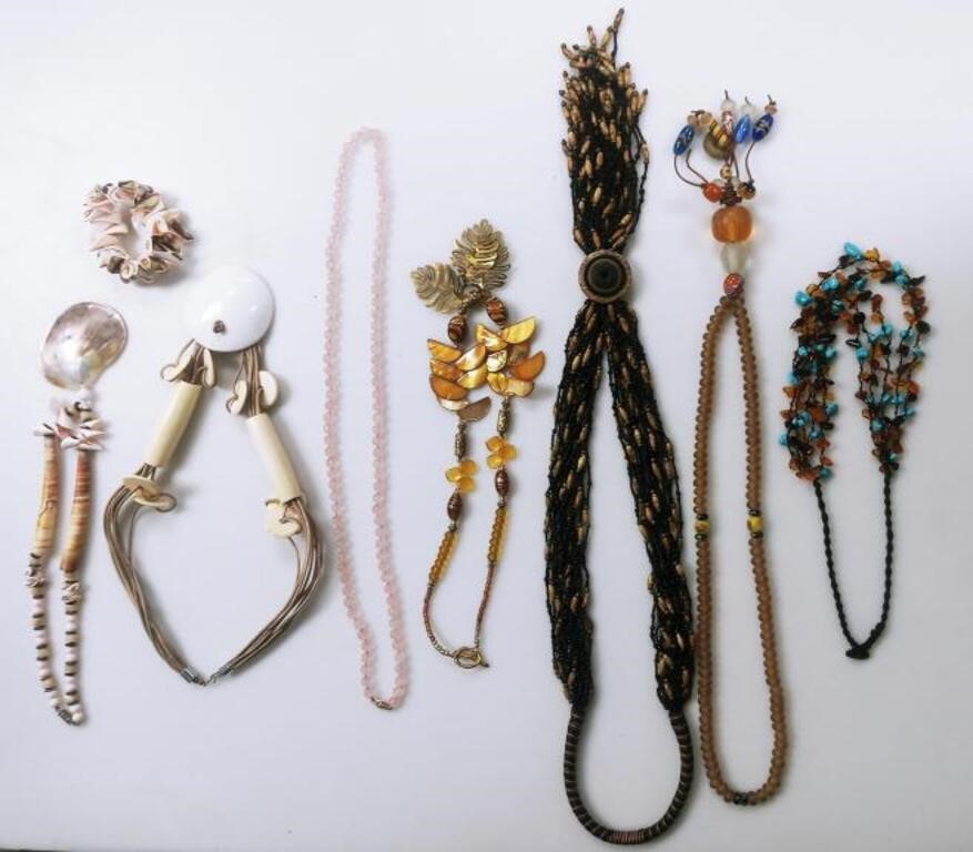 Retro Costume Jewelry: 7 Necklaces & 1 Bracelet