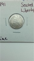 1891 Seated Liberty Dime