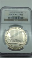1987S Constitut Commemorative Proof Silver Dollar