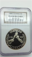 1988S Olympics Commemorative Proof Silver Dollar