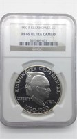 1990 Eisenhower Proof Centennial Silver Dollar