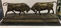 Bronze Sculpture Of Steers