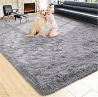 New 8x10ft. Faux Fur Shag Area Rug, Gray