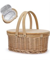 Retails $40- Insulated Wicker Picnic Basket