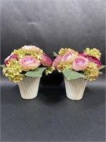 Pair of Assorted Floral Decor with Vase
