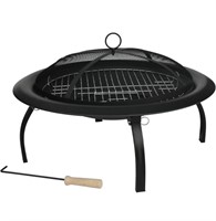 Fire Pit Portable Folding Round Steel with