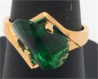 Sterling Silver Green Stone Ring