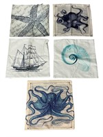 Five Sea Themed Pillow Cases