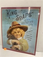 Metal King of Soaps Sign