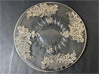 Large Footed Sterling SIlver Overlay Cake Platter