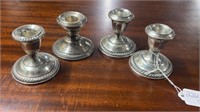 Four Sterling Weighted Candlesticks