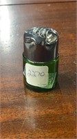 Green Smelling Salt Bottle w/ Sterling Lid