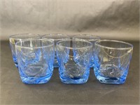 Libby Imperial Blue Glass Water Cups
