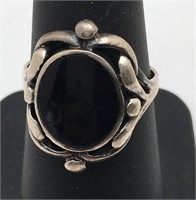 Sterling Silver Onyx Stone Ring