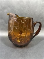 Vintage Dark Amber Glass Pitcher