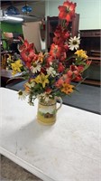 Stoneware Pitcher w/ Flowers