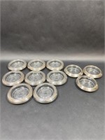 Vintage Pressed Glass and Sterling Silver Coasters