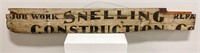 Antique Wooden Snelling Construction Sign