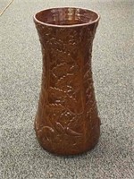 Brown Art Pottery Floor Vase