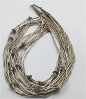 Navajo Sterling Silver Multistrand Necklace