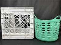 Plastic Crate and Laundry Basket