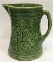 Green Glazed Pottery Figural Pitcher