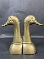 Solid Brass Matching Duck Book Ends